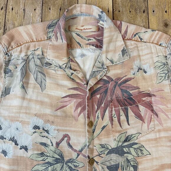 Tommy Bahama Silk Hawaiian Shirt Floral Mens Medium - Picture 7 of 12